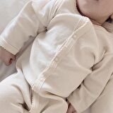 Naturaborn GOTS Organik Sertifikalı Patikli Kroşetalı Bebek Uyku Tulumu