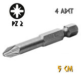 Kupa Tyson Vidalama Ucu Bits Uç - PZ2 Yıldız - 5 cm. - 4 Adet