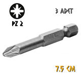 Kupa Tyson Vidalama Ucu Bits Uç - PZ2 Yıldız - 7.5 cm. - 3 Adet