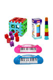 Eğitici Bebek Oyuncak Puzzle Bultak - Sevimli Silindir Kule - Ilk Piyanom - 3lü Set