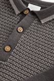 % 100 Pamuklu Charcoal Grey Triko Tulum