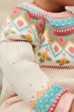% 100 Pamuklu Bright Fairisle Romper
