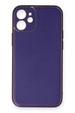 Iphone 12 Mini Kılıf Coco Deri Silikon Kapak - Mor