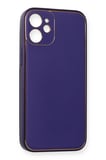 Iphone 12 Mini Kılıf Coco Deri Silikon Kapak - Mor