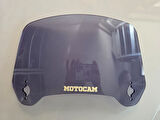 MOTOCAM Rüzgar Saptırıcı Deflektör Camı 3 Delikli 35x18cm Tırtıklı Füme Renkli   (APARATSIZDIR)