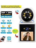 2.4 Inç Ekranlı Güvenlik Kamerası (Çift Kameralı 3mp +3mp=6mp) Uzaktan Izleme ve Hareket Ettirme -Kayıt