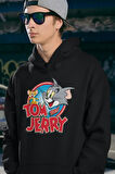 Tom And Jerry Baskılı Unisex Oversize Çizgi Film Hoodie