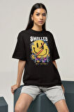 Smilley Forget Your Problem Baskılı Unisex Oversize Gülen Yüz Tişört