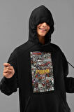 Karikatür Spider-Man Baskılı Unisex Oversize Örümcek Adam Hoodie