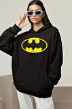 Dc Batman Logo Baskılı Unisex Oversize Hoodie