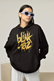 Özel Tasarım Blink-182 Yazılı Unisex Oversize Hoodie