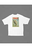 Efsane Futbolcu Zidane Baskılı Unisex Oversize Tişört