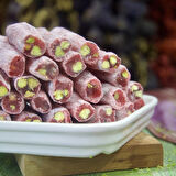 Antep Fıstıklı ve Narlı Fitil Lokum - 500 gr paket