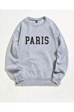 Unisex Paris Bisiklet Yaka Sweatshirt