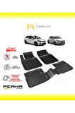 Renault Clio 4 SW 2012-2019 Uyarlanabilir Havuzlu Paspas