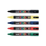 Uni Posca Marker Kalemi PC-5M (1.8-2.5mm) 5'li Set Ana Renkler