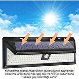Solar 180 LED Güneş Enerjili Kumandalı 3 Modlu Duvar Lambası | Hareket Sensörlü Su Geçirmez