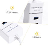  Çok Amaçlı 4 Port Girişli Güçlü Usb 3.0 Port Çoklayıcı Hızlı Aparatı  Beyaz 
