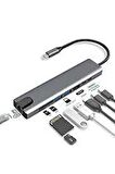 Macbook Pro Air Usb Type-c Hub Dönüştürücü Çevirici Çoklayıcı Usb Hdmı Micro Sd 8 Girişli Rj8i1new