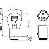 Bosch Park Stop Ampulü 12V P21/5W Çift Duy Çapraz Tırnak 2 Adet 1016 1987302814