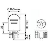 Bosch Dipsiz Ampul T20 12V 21/5W 2 Adet