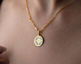 925 ayar özel pırlanta beyaz kutup yıldızı kolye