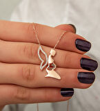 925 Ayar Papatya silver Anne Bebek kolye.rose.gold.rodaj