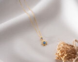 925 Ayar Papatya Silver pulsar yıldızı kolye.kutup yıldızı kolye.zarif kolye.rose.gold.rodaj