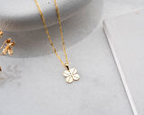 925 ayar gümüş özel dört yaprak vida pırlanta kolye<rose,rodaj,gold>