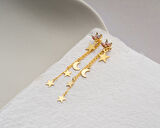 925 ayar papatya silver gökyüzü küpesi<rose,gold,rodaj>güneş,ay,yıldız