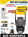 Üç Kameralı Speed Wifi Kamera (Alarm Siren- Uzaktan izleme-Kayıt Etme-Gece Görüş-Hareket Algılama)