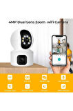 (ÇİFT KAMERALI 2MP +2MP=4MP) GÜVENLİK KAMERASI  DÜNYANIN HER YERİNDEN İZLEME VE HAREKET ETTİRME