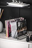 METAL DERGİLİK VE KLASÖR AYRACI ÇOK AMAÇLI ÜÇGEN DERGİLİK MASA ÜSTÜ ORGANİZER
