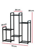 DEKORATİF METAL 6 RAFLI SAKSILIK KATLI DİKEY SAKSI STANDI ÇİÇEKLİK BAHÇE VE BALKON DEKORU GARDEN