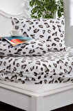 100x200 Leopar Desenli 1 Adet Yastık Kılıflı Lastikli Çarşaf
