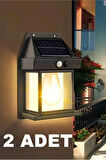  2 Adet Suya Dayanıklı Hareket Sensörlü Güneş Enerjili Solar LED Dış Mekan Bahçe Lambası