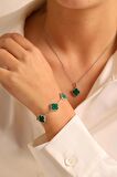 925 Ayar Gümüş Van Cleef 2 Lü Set Kolye Bileklik (ÖZEL KUTULU)