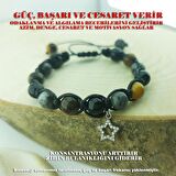 Vaoov 925 Ayar Gümüş Doğal Taşlı Güç, Başarı, Cesaret Bilekliği
