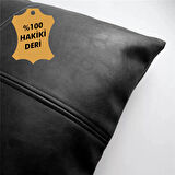 Veno %100 Hakiki Deri Kırlent Dolgulu 45x45 (1 adet)