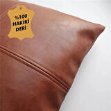 Veno %100 Hakiki Deri Kırlent Dolgulu 45x45 (1 adet)
