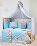 TUGU HOME&BABY Vera PAMUK 9 PARÇA 60x120 cm BEBEK BEŞİK UYKU SETİ,BEBEK BEŞİK UYKU TAKIMI,ANNE YANI ORGANİK UYKU SETİ