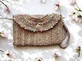 El Yapımı Boncuklu Kadın Porföy Clutch El Çantası