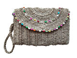 El Yapımı Boncuklu Kadın Porföy Clutch El Çantası