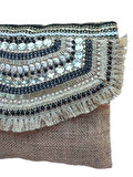 El Yapımı Boncuk İşlemeli Kadın Porföy Clutch El Kol Omuz Çantası