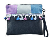 El Yapımı İşlemeli Kadın Portföy Clutch El Çantası 