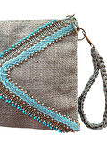 El Yapımı Boncuk İşlemeli Kadın Portföy Clutch El Çantası 
