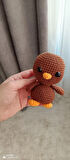 Amigurumi sevimli kahverengi civciv oyuncak / anahtarlık