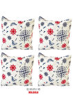 Kırlent Yastık Dolgulu Fermuarlı Vip Yastık 4 Adet-43x43 Cm(marin)