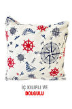 Kırlent Yastık Dolgulu Fermuarlı Vip Yastık 4 Adet-43x43 Cm(marin)