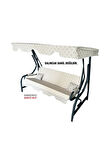 Süngersiz Tenteli Salıncak Kumaş Seti 3 KİŞİLİK 162x48 Cm KREM ZİNCİR